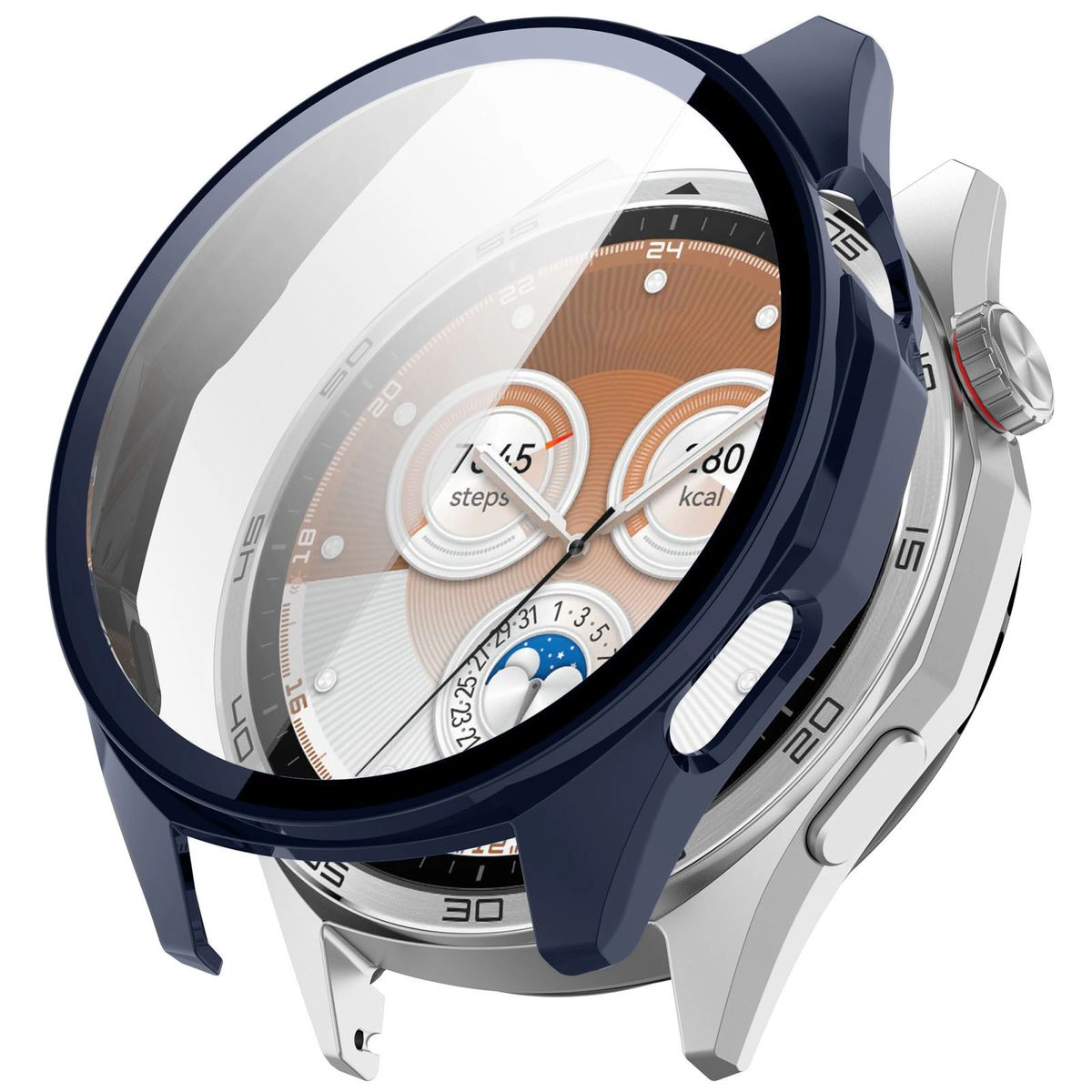 Wizualizacja nakładania etui Bizon Case Watch Adamo do Huawei Watch GT6 46 mm
